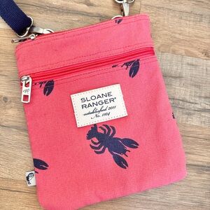 Sloane Ranger Pink Lobster Crossbody Canvas Bag with Adjustable Strap